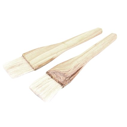 uxcell Wooden Handle Kitchen Picnic Barbecue Sauce Brush 2 Pcs Beige