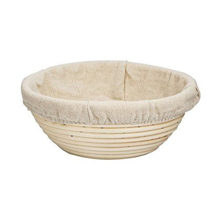 4.5 inch Rattan Handmade Round Banneton Brotform Dough Rising Bread Proofing Basket with Linen Liner Cloth (4.5