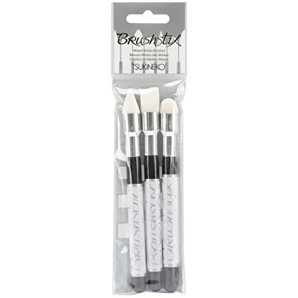 Tsukineko Brushstix Brush Assortment No.4, 3-Pack