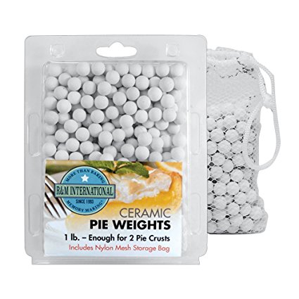 R&M International 2723 Ceramic Pie Weights, 1 lb. with Mesh Storage Bag