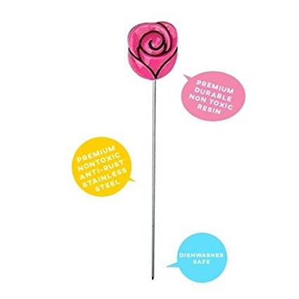 Happy Sales HSCT-RD1, 1PC Cake Tester Skewer Baking Cooking Tool Rose Design