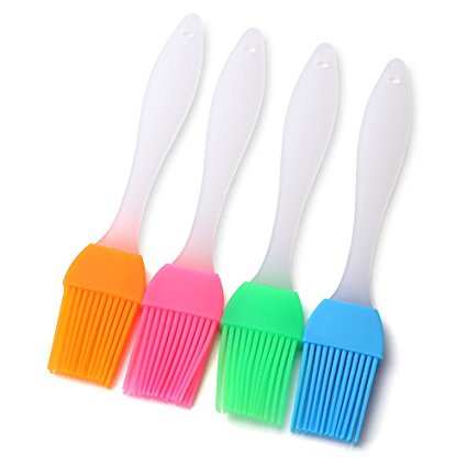 MOBOREST BBQ Brush Silicone, Pastry Brush & Basting Brushes, Good for Camping Grilling/Desserts Baking, Barbecue Utensil, Essential Kitchen Bakeware tools/Gadgets, Dishwasher Safe(4in1)