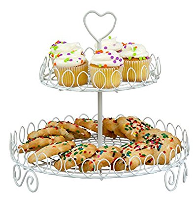 Home Basics CH44015 2-Tier Cupcake Stand