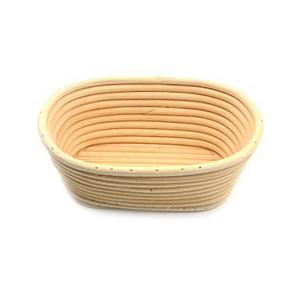 AngelaKerry 1pcs 21x15x8cm (0.8x0.6x0.3 inch) Banneton Brotform Oval Bread Proofing Basket Handmade