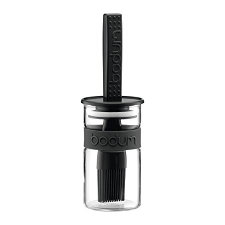 Bodum Bistro Sauce pot with Silicone Basting Brush, Black