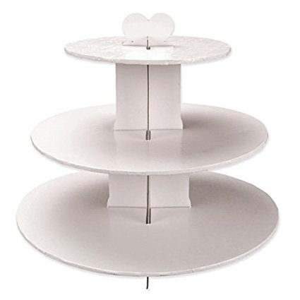 Enjay Cupcake Stand, 8.5 by 12.5 by 14.5-Inch, White