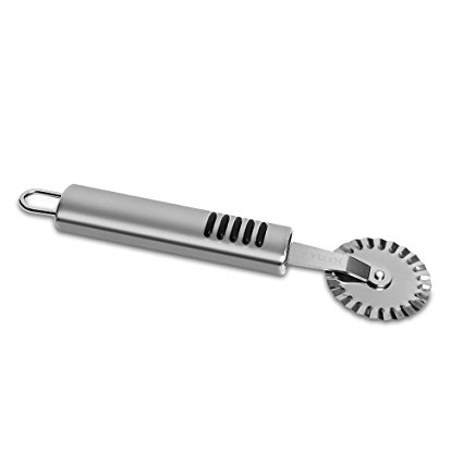 Pastry Ravioli Pizza Cutter by Topenca 9” Kitchen Gadget Features Dual Stainless Steel Wheels for Commercial-Grade Pasta Pie Crusts and Baking in Your Home Kitchen