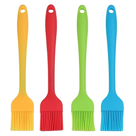 Foreasy Pastry Brush BBQ Grill Brush Basting Brush Food Grade Silicon Body Safe Set of 4