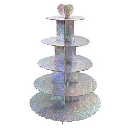 Cupcake Stand Tiered – 5-Tier Colorful Cupcake Stand Tower, Pastry Cupcake Holder, 15.5 x 22.5 x 15.5 inches