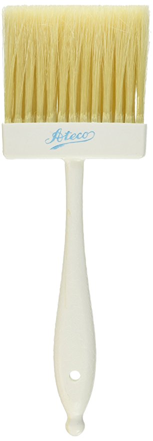 Ateco 1673 Pastry Brush, 3-Inch Wide Head with Natural White Boar Bristles & Molded Plastic Handle