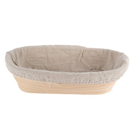 Gsha Oval Banneton Brotform Dough Bread Proofing Proving Rattan Basket With Liner