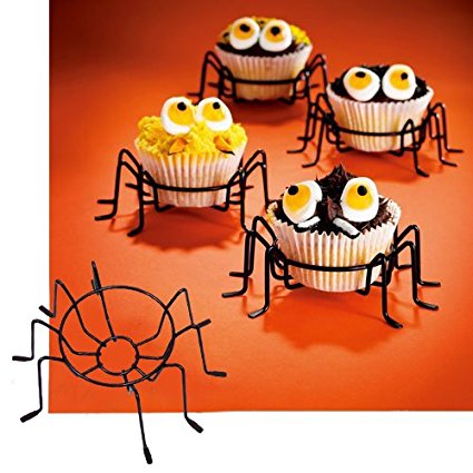 Cupcake Holder, Metal Wire Spider Cupcake Stands Set of 4. The Perfect Cupcake Carrier, Spiderman Party.