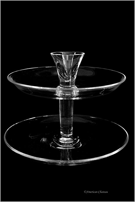 Modern 2-Tier Glass Dessert Wedding Pastry Stand Tiered Server Platter