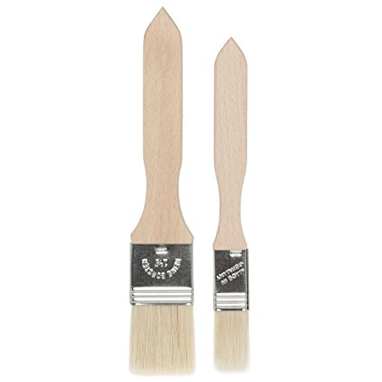 Redecker Pastry Brush with Untreated Beechwood Handle, Set of 2, 7-1/2 and 8-Inch